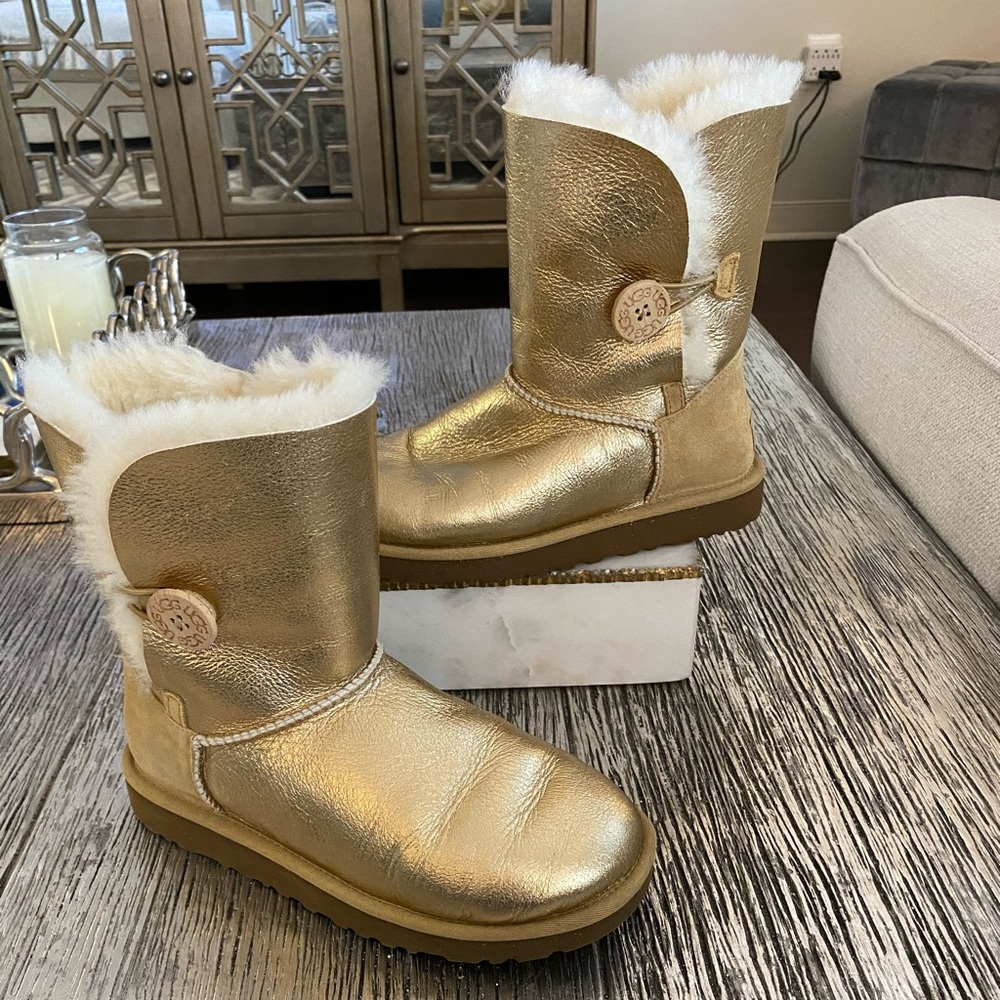 Ugg Bailey Button Gold Boot